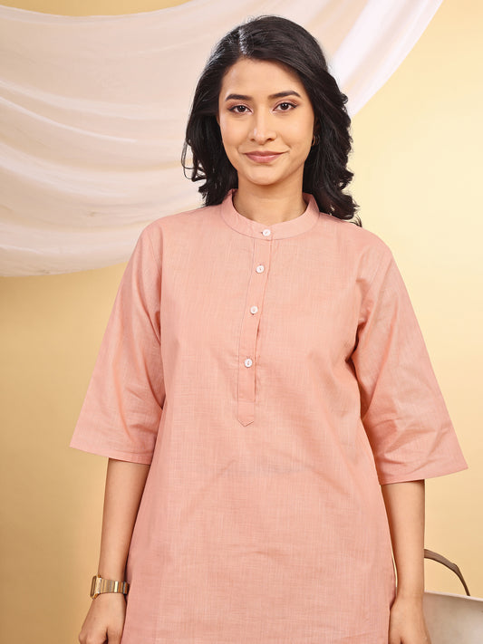 Baby Pink Cotton Kurta